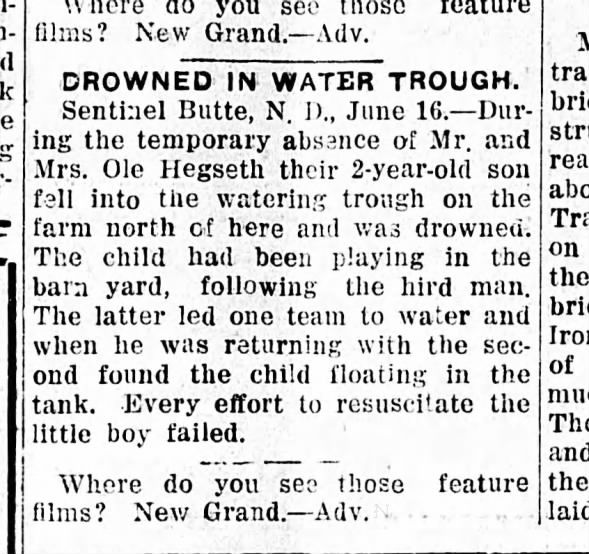 Clipping from The Bismarck Tribune